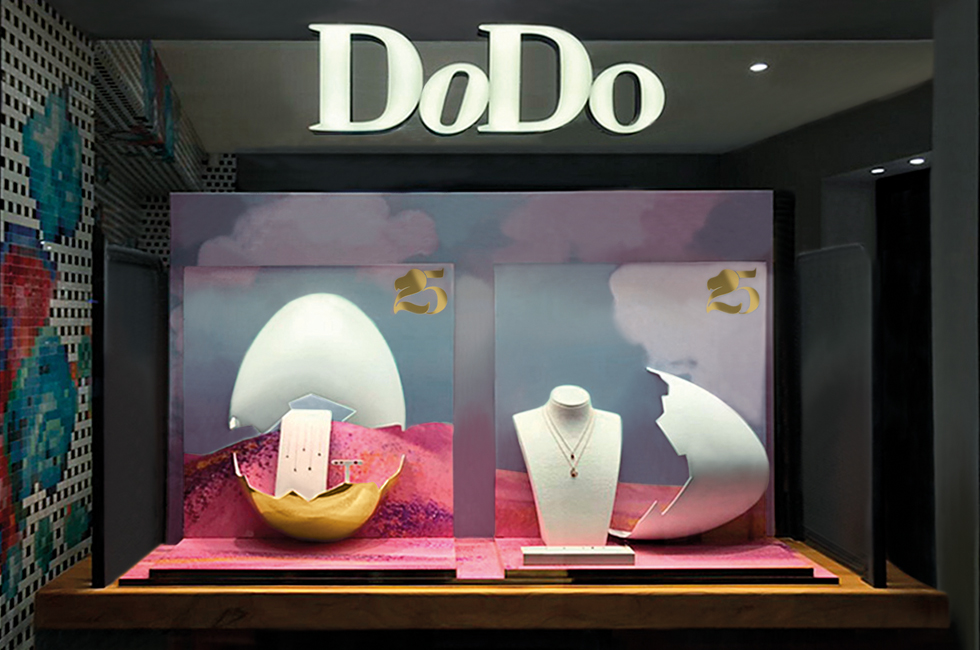 Dodo Jewels 25 anniversary shop window animation